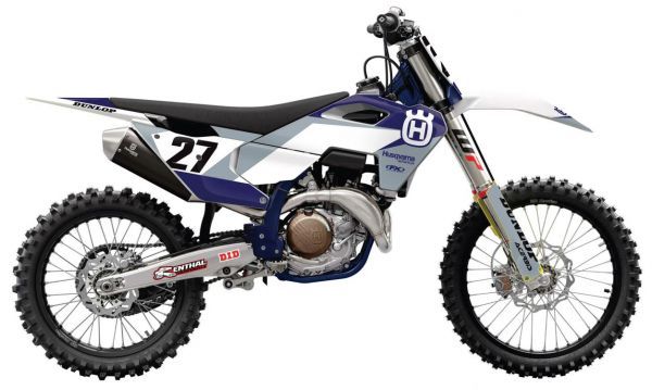 FACTORY EFFEX Tankdekor SR2 für HUSQVARNA TC 65 2017-2023, blau/grau/weiß