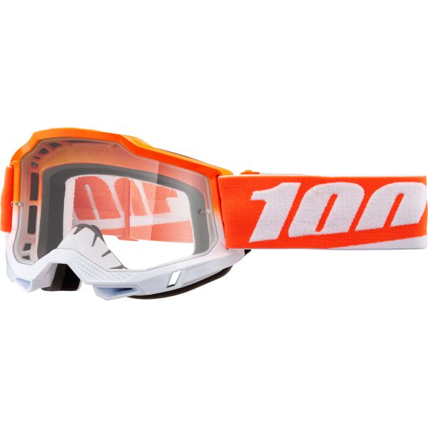 100% Brille: Accuri 2 Matigofun, orange/weiß, klares Glas