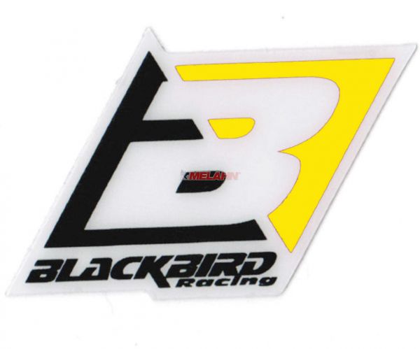 BLACKBIRD Aufkleber: Logo, 6,5x4,5cm, gelb