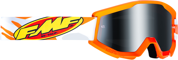 FMF/100% Brille: Core/Strata, orange/weiß, silber-verspiegeltes Glas