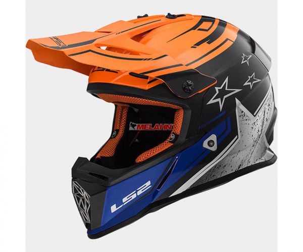 LS2 Helm: Fast MX 437, Core, orange/schwarz, Größe S