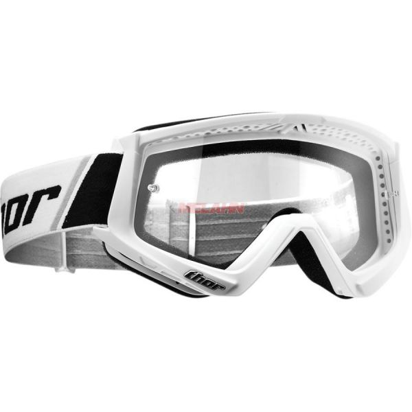 THOR Combat Solid Goggle Motocross MTB MX Enduro Cross Brille, klares Glas, weiß