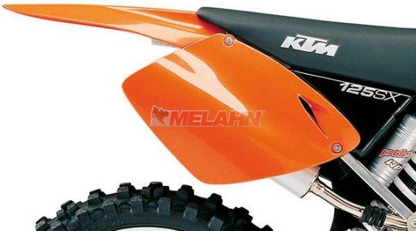 KTM Seitenteil links, SXEXC 125-525 98-03, orange