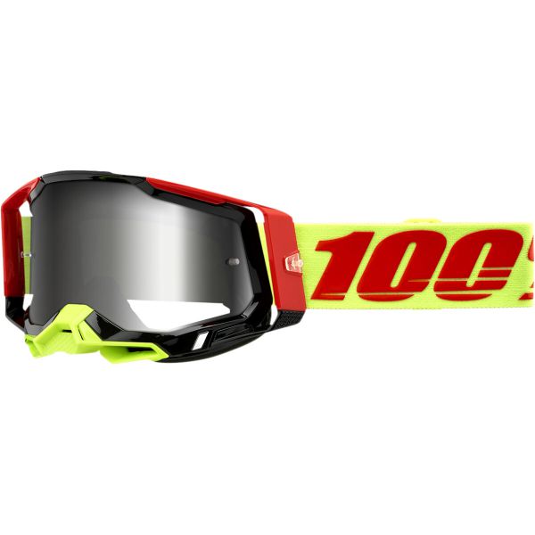 100% Brille: Racecraft 2 Wiz, schwarz/rot/gelb silber-verspiegelt