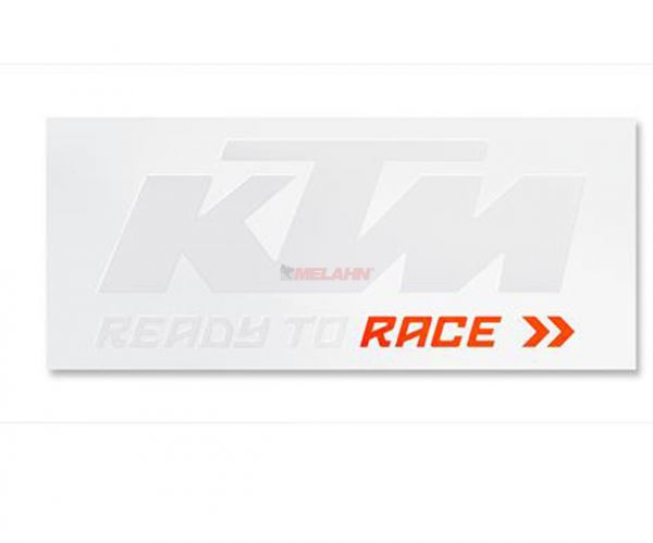 KTM Folien-Aufkleber Bus: Logo 115x46cm, weiß/orange