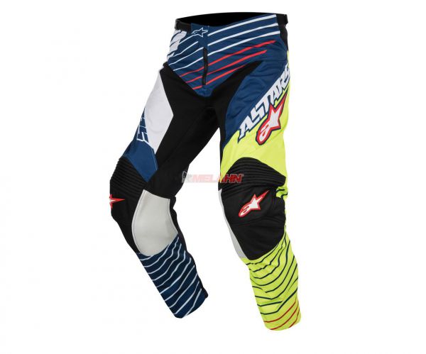 ALPINESTARS Hose: Racer Braap, Fluo Gelb/Weiß/Dunkelblau