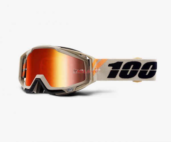 100% Brille: Racecraft Poliet beige/orange, rot verspiegelt