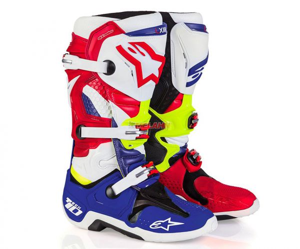 ALPINESTARS Stiefel: Tech 10, rot/blau