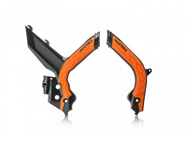 ACERBIS Rahmenschützer (Paar): X-Grip für KTM EXC 20-23, schwarz/orange