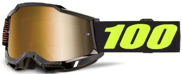 100% Brille: Accuri 2 Fairbanks, schwarz/gelb, gold-verspiegelt