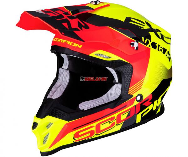 SCORPION Helm: VX-16 Air Arhus, neon gelb/neon rot