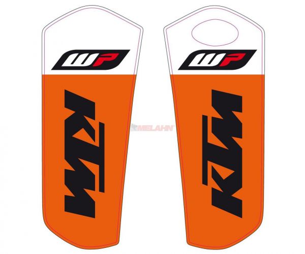 KTM Gabelschutz-Aufkleber (Paar) WP/KTM ws/orange, 15-