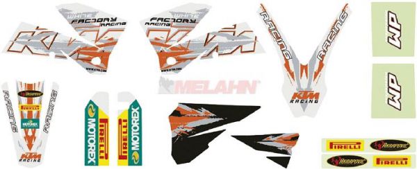 KTM Graphic Kit SX/EXC 05-07, 12-teilig, weiß
