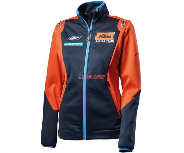 KTM Girls-Softshelljacke: Team Replica, blau/orange