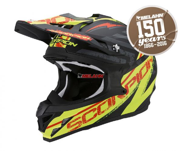 SCORPION Helm: VX-15 Evo Air Gamma, schwarz/neon-gelb, Größe XL