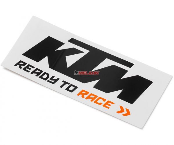 KTM Aufkleber: Logo 8,4x3,4cm, schwarz/weiß