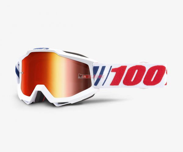 100% Brille: Accuri AF066, weiß/rot rot verspiegelt