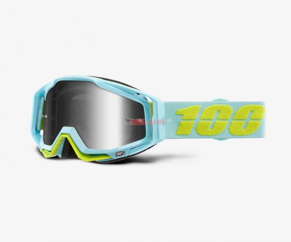 100% Brille: Racecraft Pinacles, mint/gelb silber verspiegelt