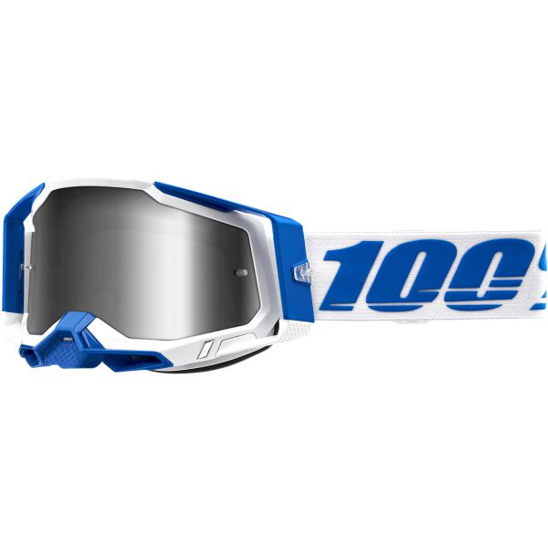 100% Brille: Racecraft 2 Isola, weiß/blau silber-verspiegelt