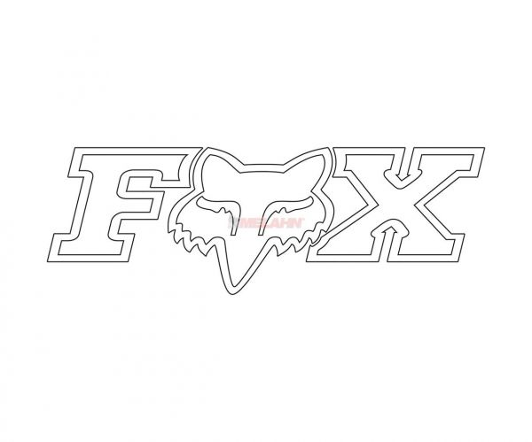 FOX TDC-Aufkleber: F-Head-X 46 cm, weiß