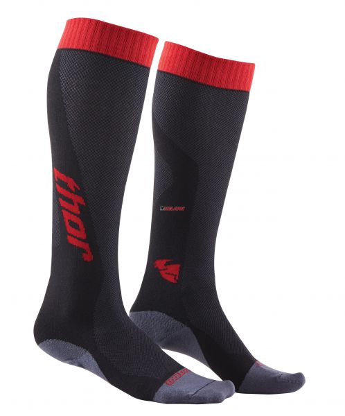 THOR Socke (Paar): MX Coolmax® lang, rot/schwarz