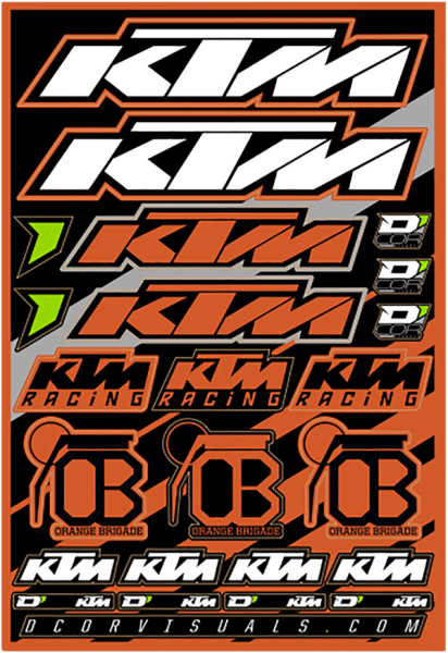DCOR Sponsor Aufkleber-Kit (46x30cm): KTM Brigade, 23-teilig