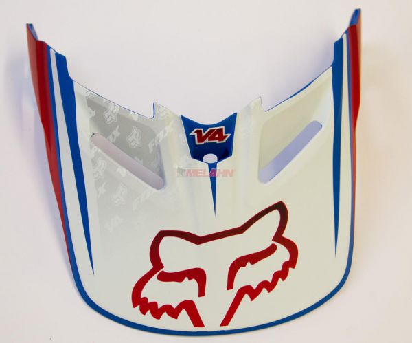 FOX Helmschirm: V4 Reed Replica 2013 Visor, rot/weiß/blau