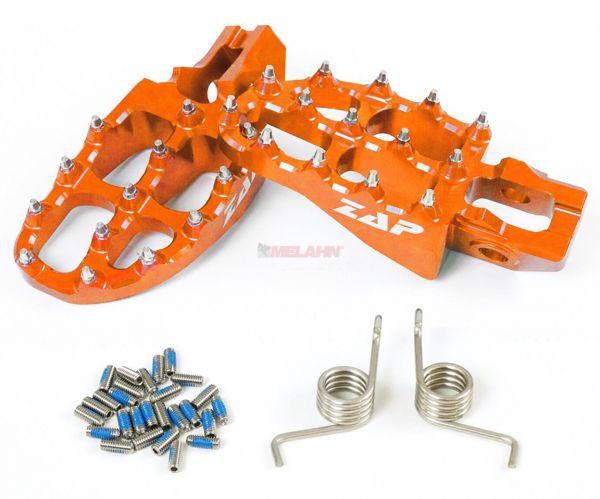 ZAP E-Peg Aluminium-Fußrasten (Paar) für KTM SX 16-22 / EXC 17-23, orange