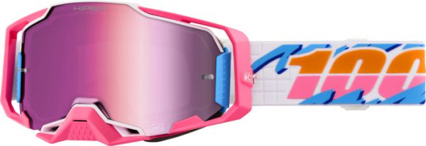 100% Brille: Armega Hiper Lefreak, pink/weiß pink verspiegelt