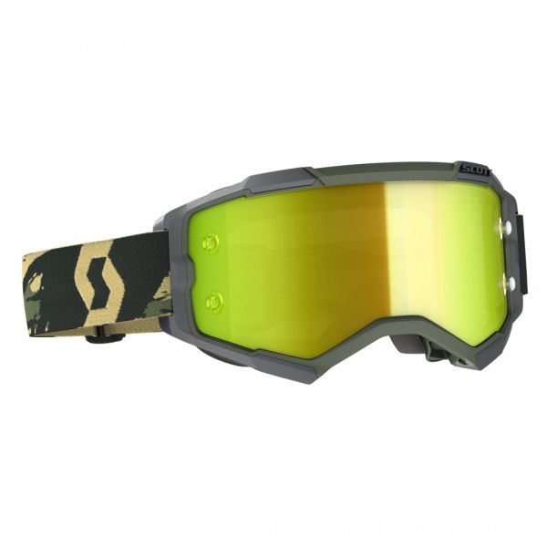 SCOTT Brille: Fury camo khaki, gold verspiegelt