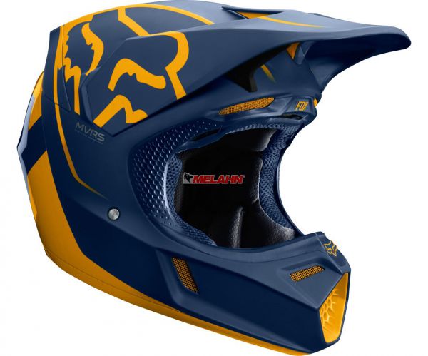 FOX Helm: V3 Kila, navy/gelb, Größe L