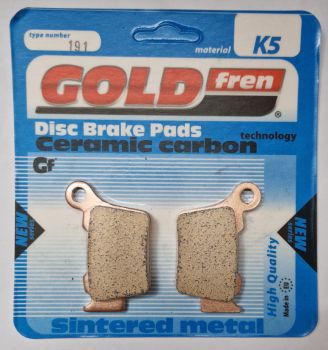 GOLDFREN Sinter-Bremsbeläge 191 K5, hinten für Husqvarna 2004- /KTM 2004- /Husaberg 2009-2014 GOLDFREN Sinter-Bremsbeläge 191 K5, hinten für Husqvarna 2004- /KTM 2004- /Husaberg 2009-2014