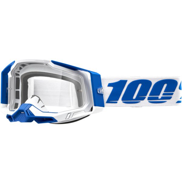 100% Brille: Racecraft 2 Isola, weiß/blau, klares Glas