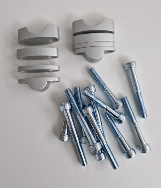 S-TECH 4-stufiger Lenkererhöhungs-Kit für 22,2mm (20-35mm höher), silber