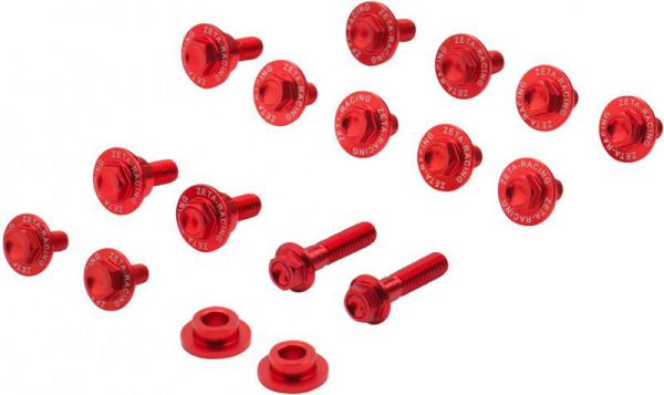 ZETA Aluminium-Schrauben Plastikteile (15 Stück) Honda CRF 250 2022- / 450 2021-, rot