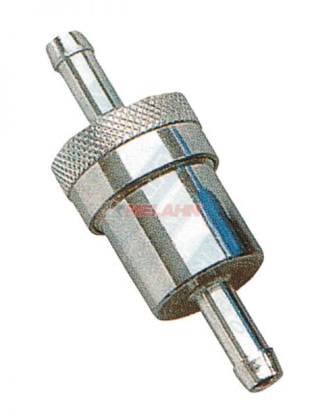 DR Benzinfilter Aluminium mit Sieb, aufschraubbar, silber