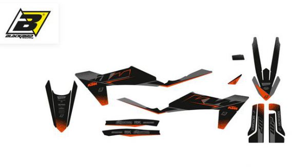 BLACKBIRD Dekor-Kit: Mat Black für KTM SX/SX-F 2023- / EXC/EXC-F 2024-