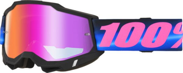 100% Brille: Accuri 2 Magnus, schwarz/weiß/rot, rot-verspiegelt