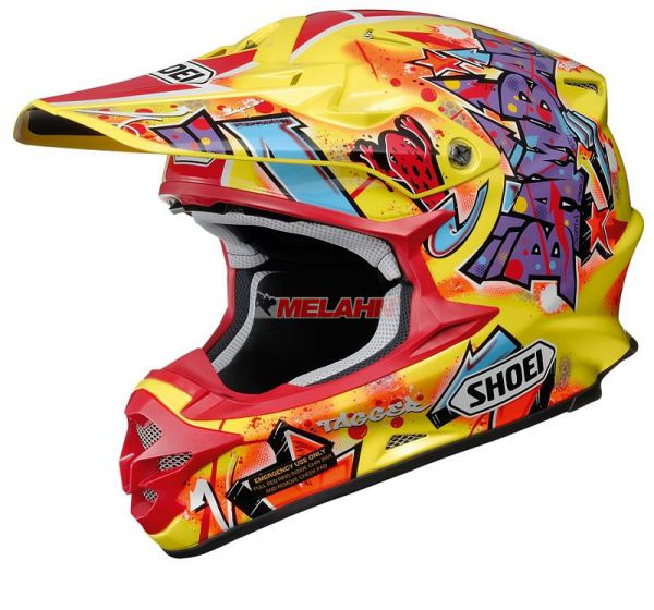 SHOEI Helm: VFX-W Barcia, gelb/rot