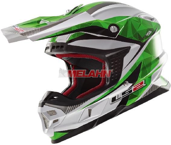 LS2 Helm: MX 456 Light, Quartz , weiß/grün
