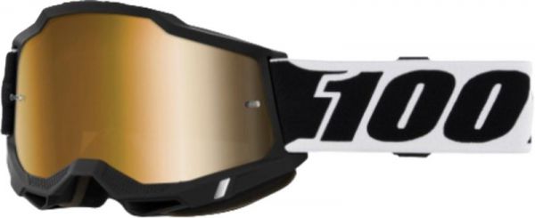 100% Brille: Accuri 2 Black001, schwarz/weiß, gold-verspiegelt