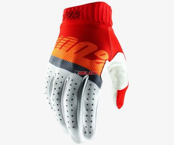 100% Handschuh: Ridefit, rot/orange/weiß