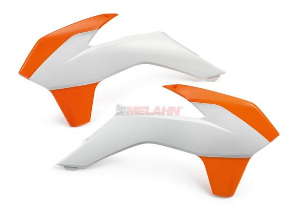 KTM Spoiler (Paar) mit Dekor, weiß, SX/SMR 13-15 / EXC 14-16, EXC 2016
