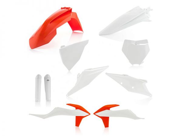 ACERBIS Full-Plastik-Kit inkl. Gabelschützer für KTM SX/SX-F 2019-2022, weiß/orange