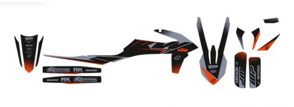 BLACKBIRD Dekor-Kit: Mat Black für KTM SX 2019-2022 / EXC 2020-2023