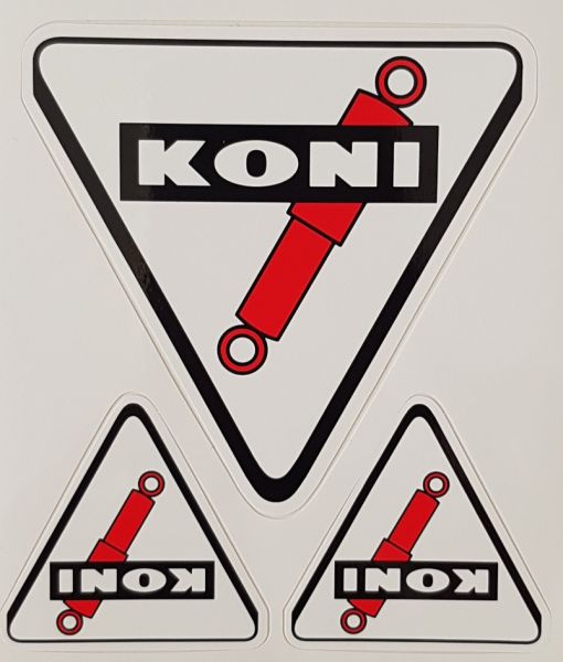 KONI Aufkleber-Kit 3-teilig, weiß/schwarz/rot