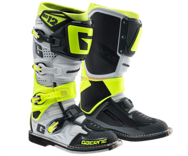 GAERNE Stiefel: SG 12, weiß/grau/neongelb