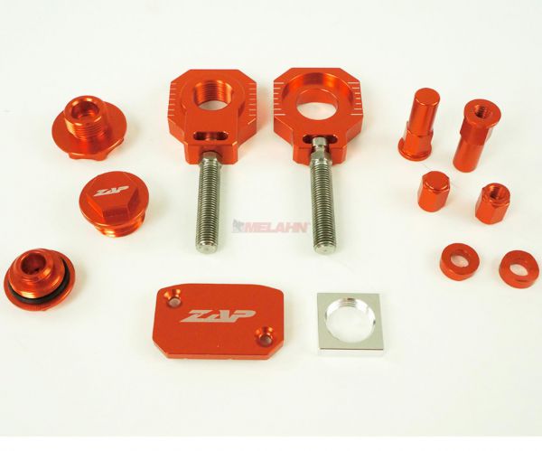 Zap Aluminium-Frästeile-Kit KTM EXC 07-16 / SX 07-12, orange