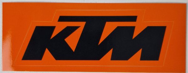 KTM Aufklebert: Logo 8,5x3,1cm, orange/schwarz