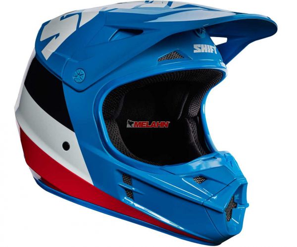 SHIFT Helm: V1 Whit3 Tarmac, blau, Größe S